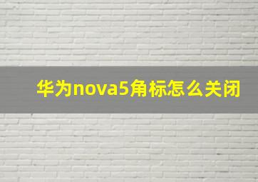 华为nova5角标怎么关闭