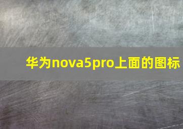 华为nova5pro上面的图标