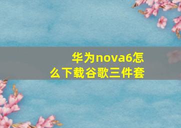 华为nova6怎么下载谷歌三件套