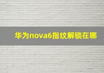 华为nova6指纹解锁在哪