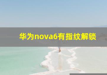 华为nova6有指纹解锁