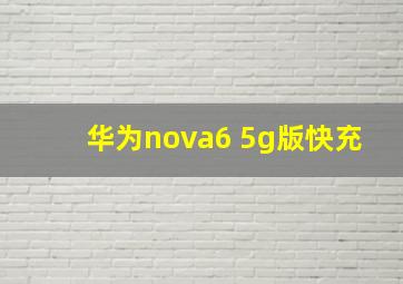 华为nova6 5g版快充