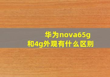 华为nova65g和4g外观有什么区别