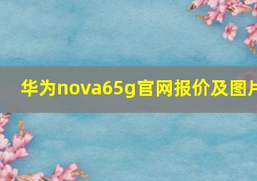 华为nova65g官网报价及图片