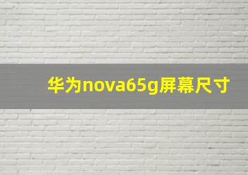 华为nova65g屏幕尺寸