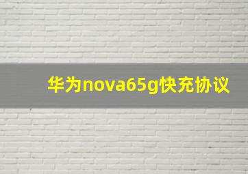 华为nova65g快充协议