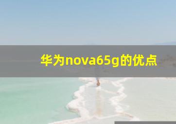 华为nova65g的优点