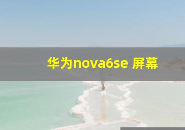 华为nova6se 屏幕