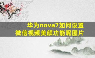 华为nova7如何设置微信视频美颜功能呢图片