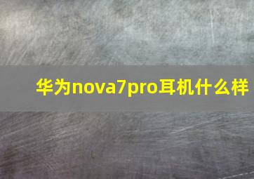 华为nova7pro耳机什么样