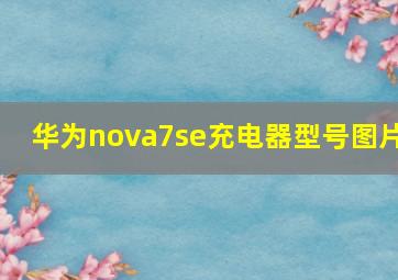 华为nova7se充电器型号图片