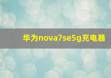 华为nova7se5g充电器