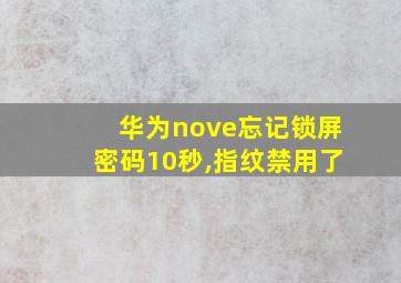 华为nove忘记锁屏密码10秒,指纹禁用了