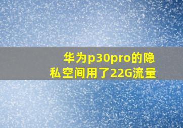 华为p30pro的隐私空间用了22G流量