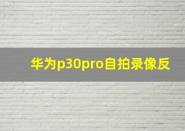 华为p30pro自拍录像反