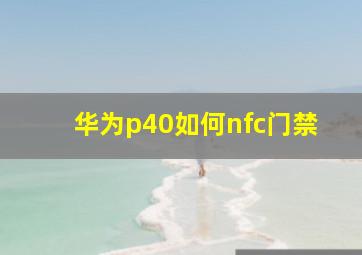 华为p40如何nfc门禁