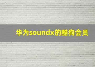 华为soundx的酷狗会员