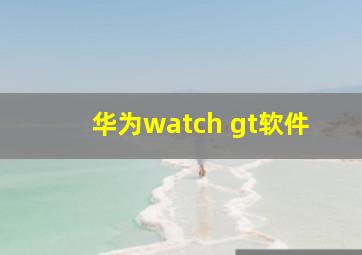 华为watch gt软件