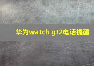 华为watch gt2电话提醒