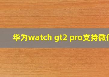 华为watch gt2 pro支持微信