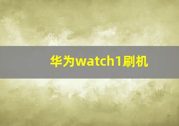 华为watch1刷机