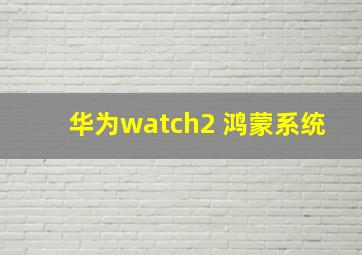 华为watch2 鸿蒙系统