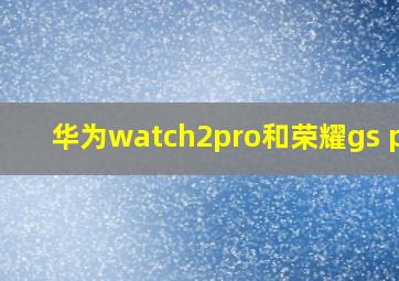 华为watch2pro和荣耀gs pro