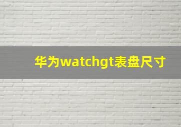 华为watchgt表盘尺寸