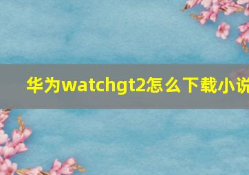 华为watchgt2怎么下载小说