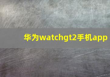 华为watchgt2手机app