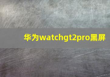 华为watchgt2pro黑屏