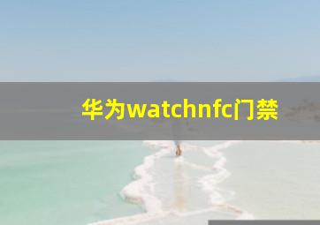 华为watchnfc门禁