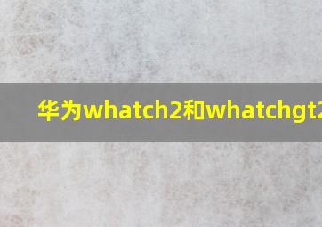 华为whatch2和whatchgt2差别