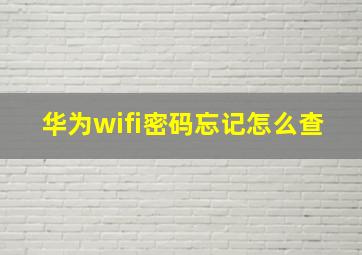 华为wifi密码忘记怎么查