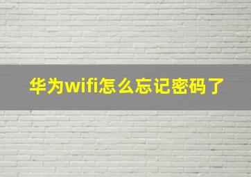 华为wifi怎么忘记密码了