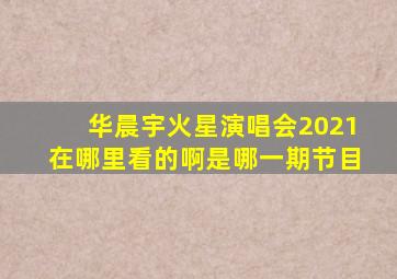 华晨宇火星演唱会2021在哪里看的啊是哪一期节目