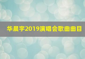 华晨宇2019演唱会歌曲曲目