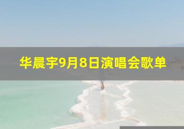 华晨宇9月8日演唱会歌单