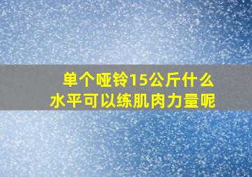 单个哑铃15公斤什么水平可以练肌肉力量呢