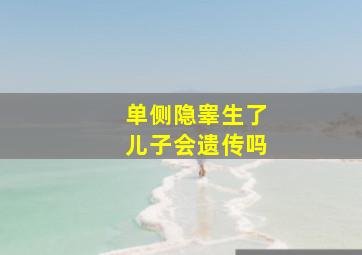 单侧隐睾生了儿子会遗传吗