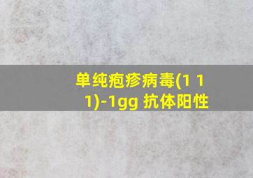 单纯疱疹病毒(1+11)-1gg 抗体阳性