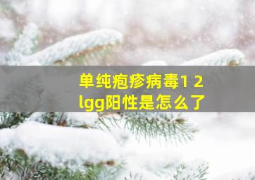 单纯疱疹病毒1+2lgg阳性是怎么了