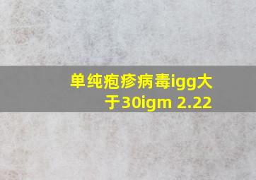 单纯疱疹病毒igg大于30igm 2.22