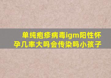 单纯疱疹病毒igm阳性怀孕几率大吗会传染吗小孩子