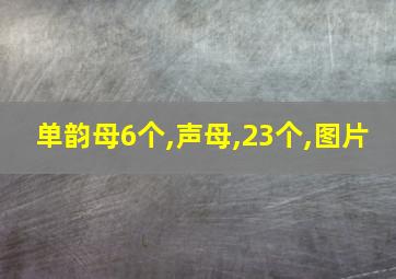 单韵母6个,声母,23个,图片