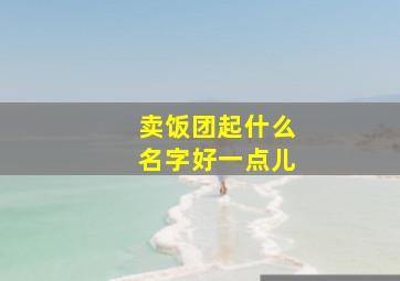 卖饭团起什么名字好一点儿