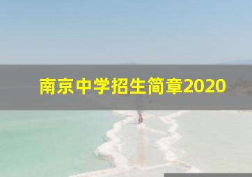 南京中学招生简章2020