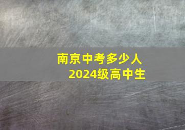 南京中考多少人2024级高中生