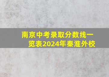 南京中考录取分数线一览表2024年秦淮外校