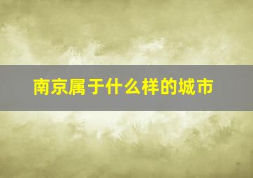 南京属于什么样的城市